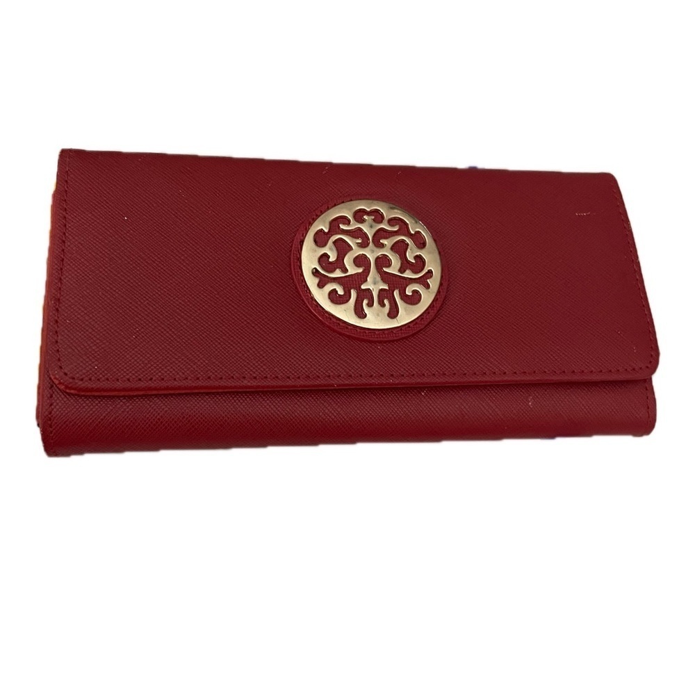 Red Gold Vegan Leather Wallet